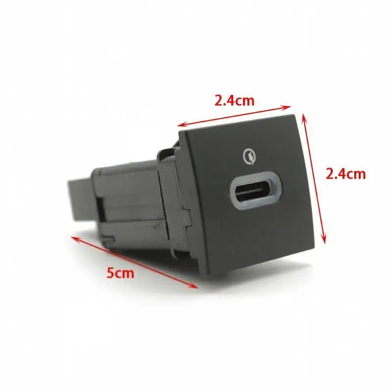 Car USB PD Charger Red LED Indicator Quick Charge Phone Charging Adapter with Push Button for Car Travel Accessories