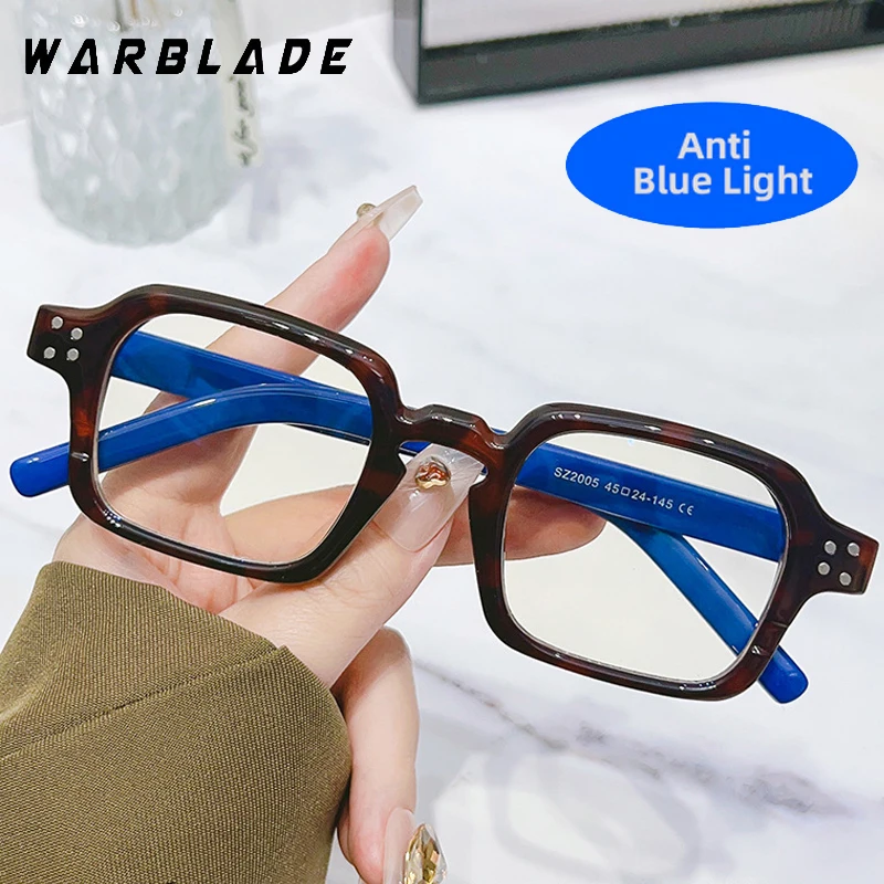 

Retro Square Frame Eyeglass Women Reading Computer Glasses Clear Anti Blue Light Blocking Eyewears Vintage Decorative Goggles