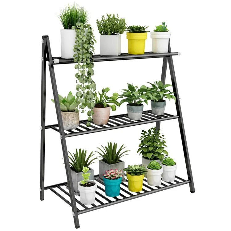 Balcony Flower Rack Stainless Steel Multi-Layer Indoor Floor Fleshy Living Room Flower Rack Flower Pot Rack Hanging Pot Rack