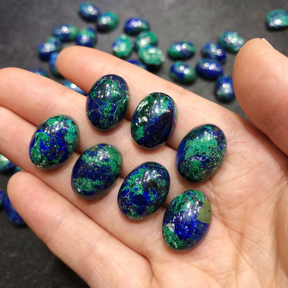 Azurite Natural Stone Gemstone Oval Cabochon Crystal Crystals Healing Reiki for Jewelry Making Rings Home Room Decoration Gift