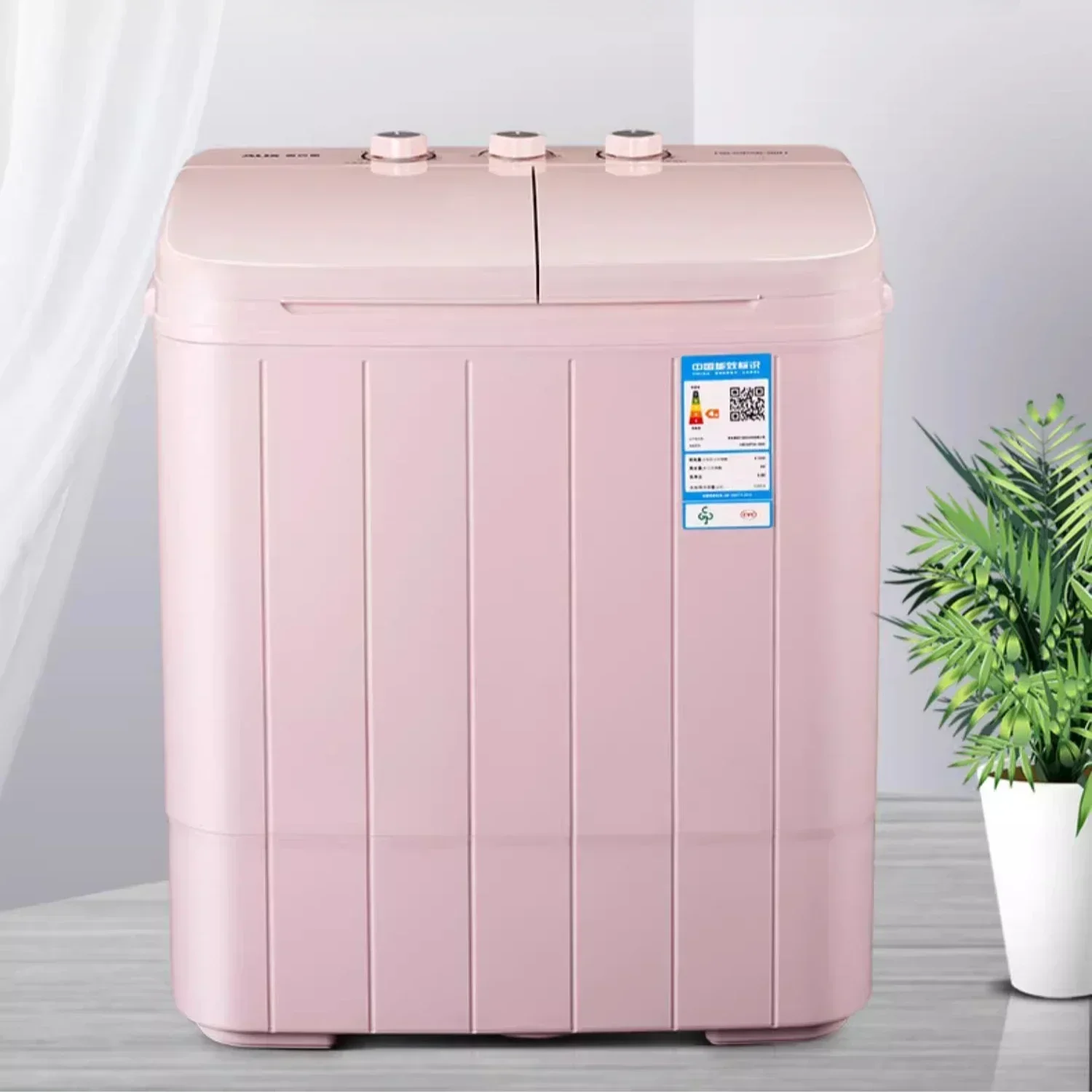 Household semi-automatic double barrel washing machine washing and dehydration portable washing machine