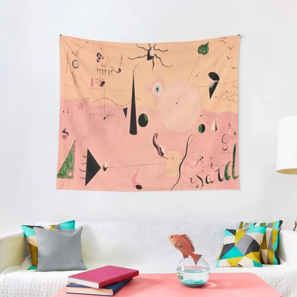 

Joan Miró - 'The Hunter' (Catalan Landscape) Abstract Surrealism Tapestry House Decor Funny Tapestry