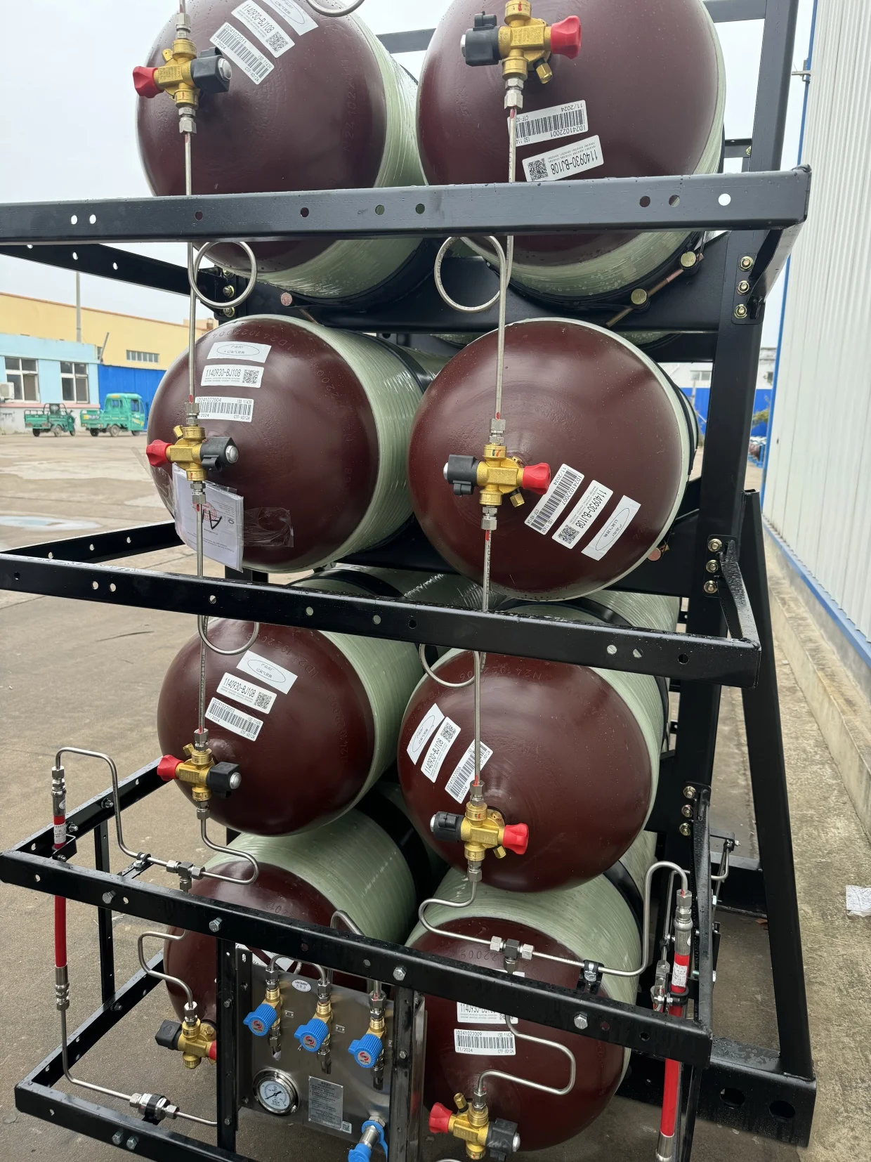 Type II Steel Cylinder Fiberglass CNG for Vehicle Reusable Gas Transportation