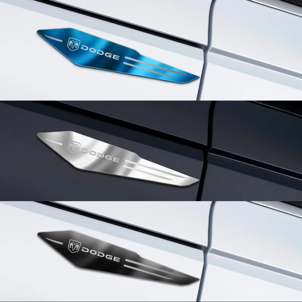 Emblema Adesivo Refletivo Metálico (2 Peças) para Para-lama Lateral de Carro Dodge Durango Caliber Dakota Neon SXT Nitro Ram Avenger Dart