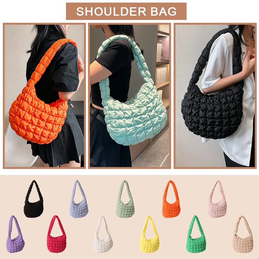 Ladies Crossbody Bags Quilted Pleated Satchel Bags Fashion Cloud Large Capacity Temperament Travel Camping
