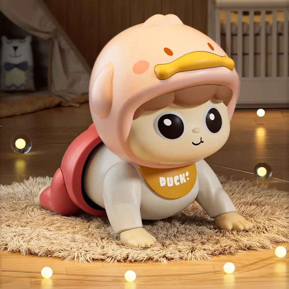 Learns To Crawl Music Electric Crawling Baby Toys Big Eyes with Sound Learning Crawling Doll Funny Cartoon Electric Walking Duck