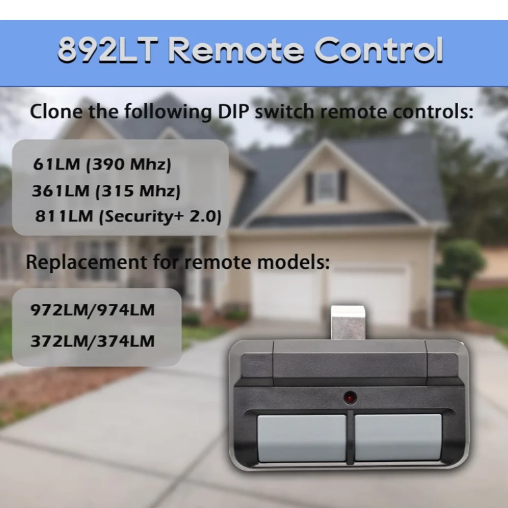 For Liftmaster 892LT 811LM Replacement Security+ 2.0 Learning Garage Door Opener Remote Control