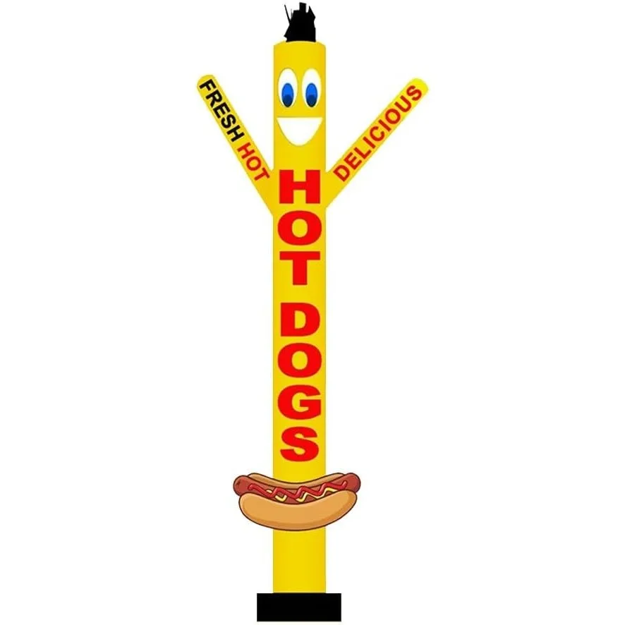 

1Pcs 18ft Tall Fresh HOT DOGS Air Inflatable Tube Man Dancer with HOT DOGS Sign - Delicious Tubeman Both （Blower Not Included）