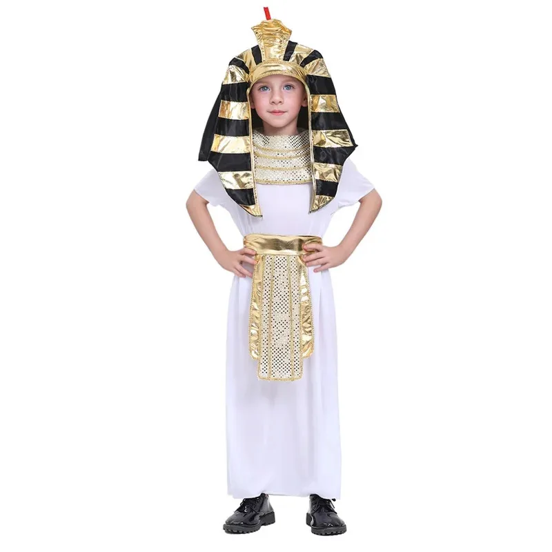 

Child Boy Ancient Egyptian King Pharaoh Cosplay Kids Fancy Dress Halloween Ball Historical Theme Party Costume