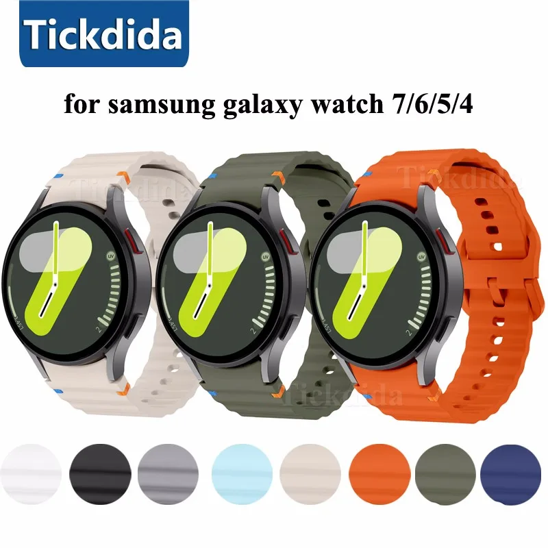 

Official Silicone Strap for Samsung Galaxy Watch 7 44mm 40mm FE 6 4 5 Pro 45mm Wristband Sport Bracelet 6 Classic 43mm 47mm Band