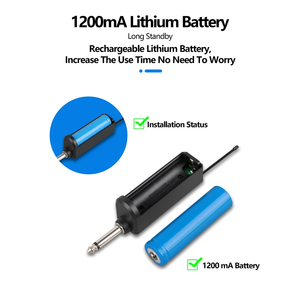 Micrófono de Karaoke Inalámbrico UHF, micrófono dinámico de mano Dual con receptor para fiesta de boda, discurso, iglesia, Club