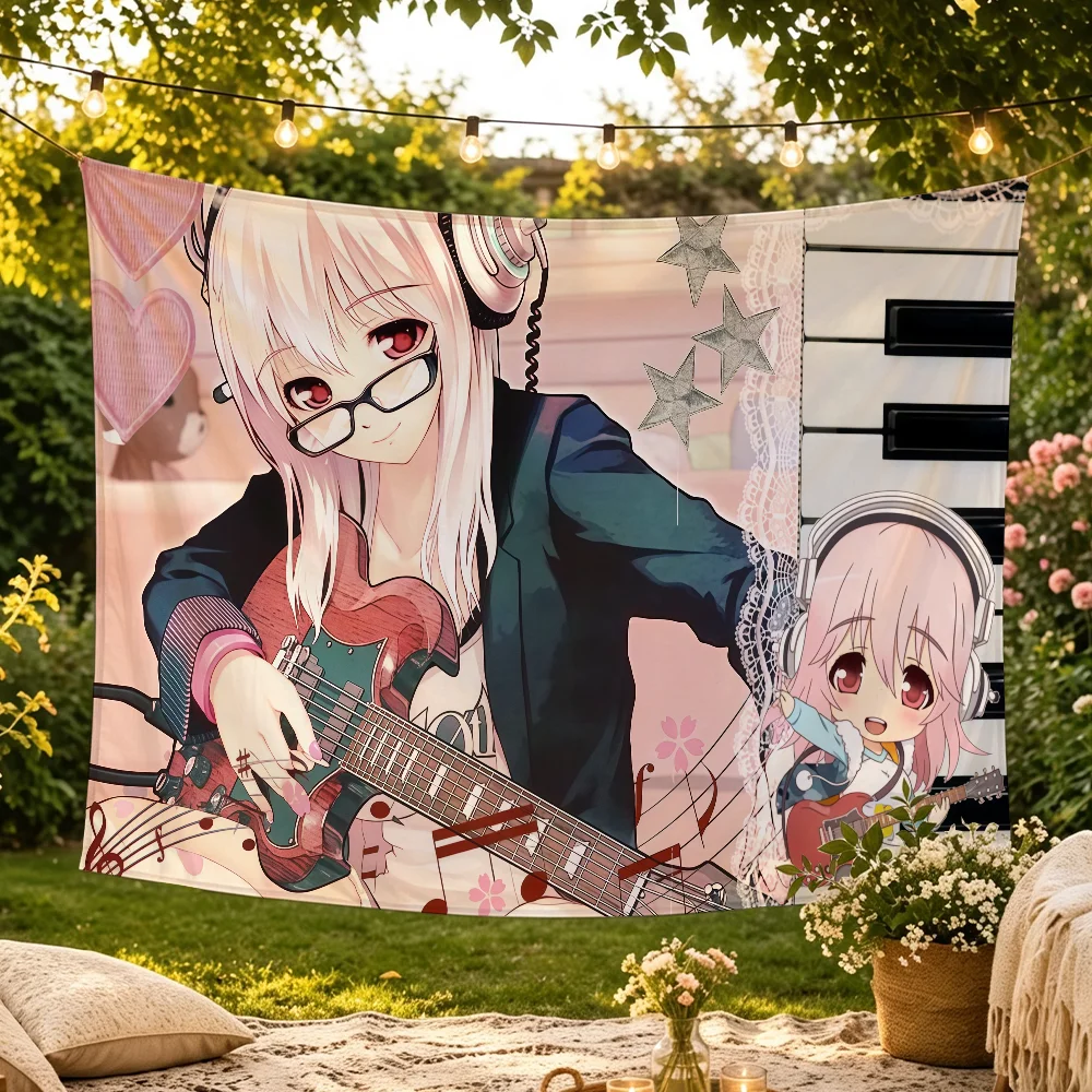 Singer Kawaii Super S-Sonico-S Flaggen-Wandteppich Raumdekoration Wandbehang Ästhetische Schlafzimmer-Werbefläche – Detail 9