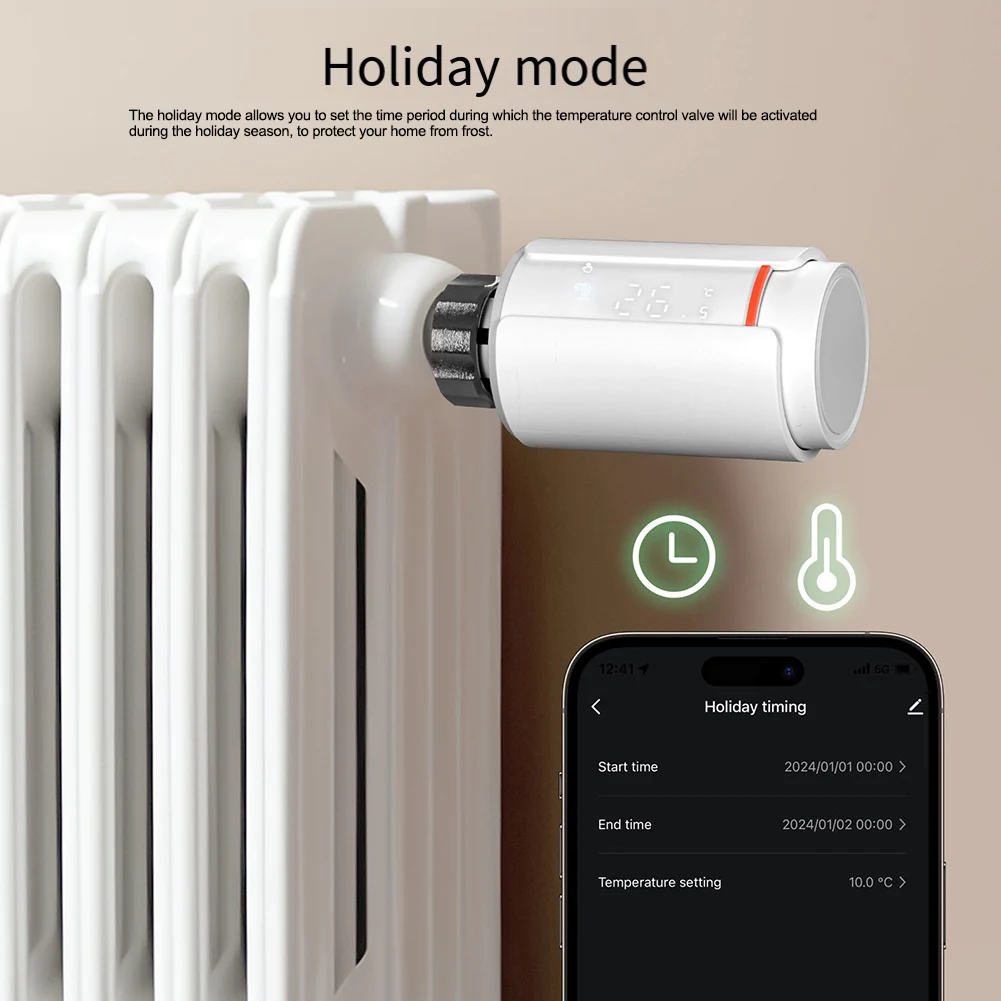 

Термостатический клапан радиатора, умный дом для клапана контроля температуры Zigbee, термостат, регулятор температуры привода радиатора