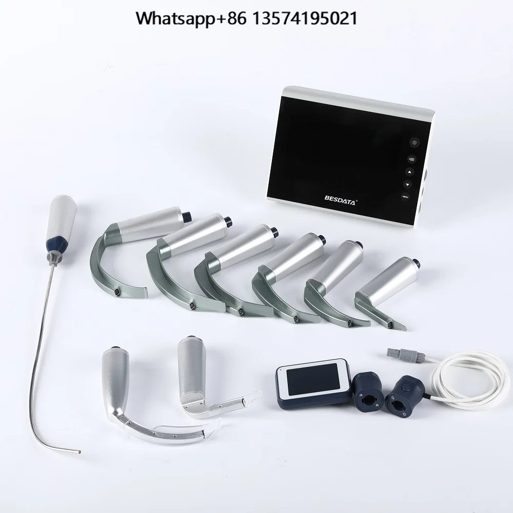 

BESDATA 7 Inch HD Screen Flexible Adult Pediatric Reusable Disposable Rigid Video Laryngoscope for Intubation Surgery