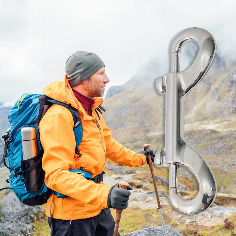 

10 шт. двусторонних карабинов-защелок для дайвинга из нержавеющей стали 316, металлические клипсы-защелки для дайвинга/поводков для собак