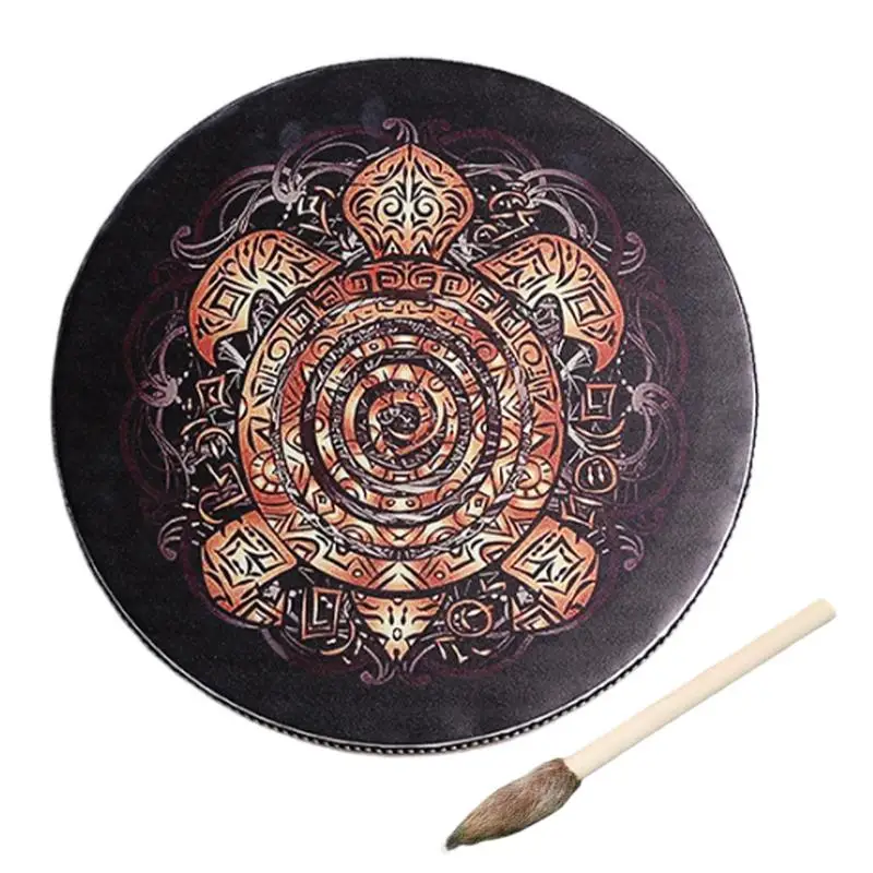 Hand Drum And Stick Wooden Multipurpose Shaman Drum Reusable Siberian Musical Instrument Mysterious Drum For Meditation Yoga