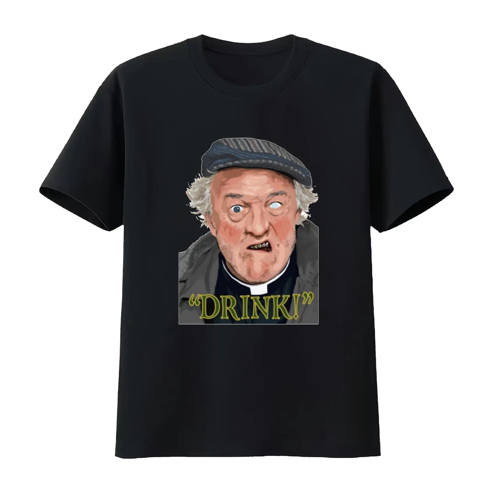 Father Ted Drink T-Shirt Summer Casual Cotton Tee Oversized Streetwear Tops Vintage Graphic Print Loose Fit Short Sleeve