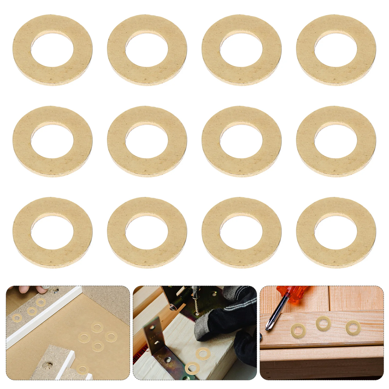 

50Pcs Copper Flat Washers Brass Flat Seal Gaskets Metric Sealing Washers Electrical Hardware Mounting Ring Fasteners