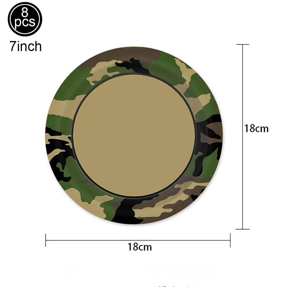 Militär Party Decor Einweg Geschirr Teller Tasse Serviette Tank Flugzeug Ballon Camouflage Net Junge Geburtstag Camo Thema Liefert – Detail 2