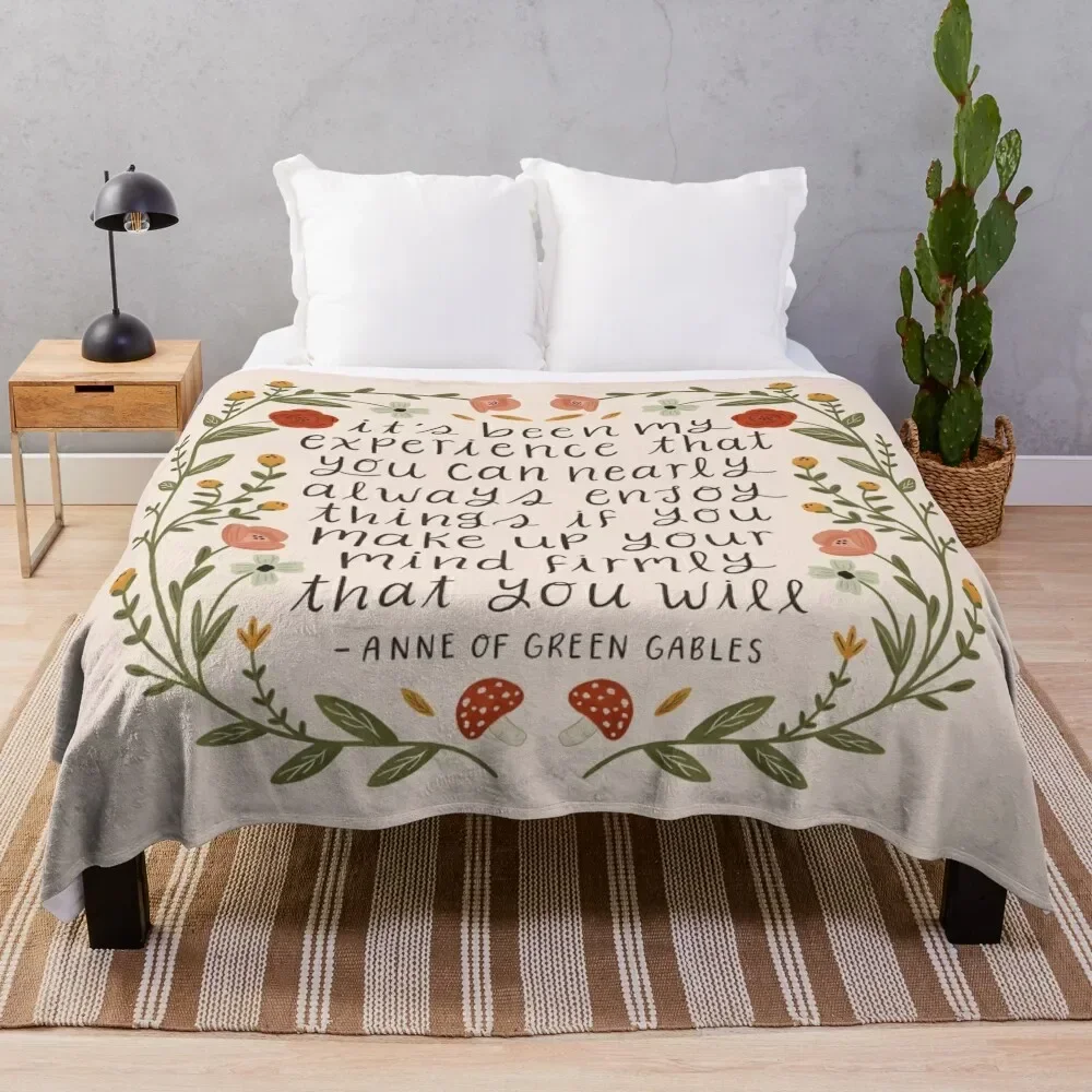 Anne of Green Gables Enjoy Things Quote Throw Blanket Plaid Decorative Beds For Sofa Thin Blankets