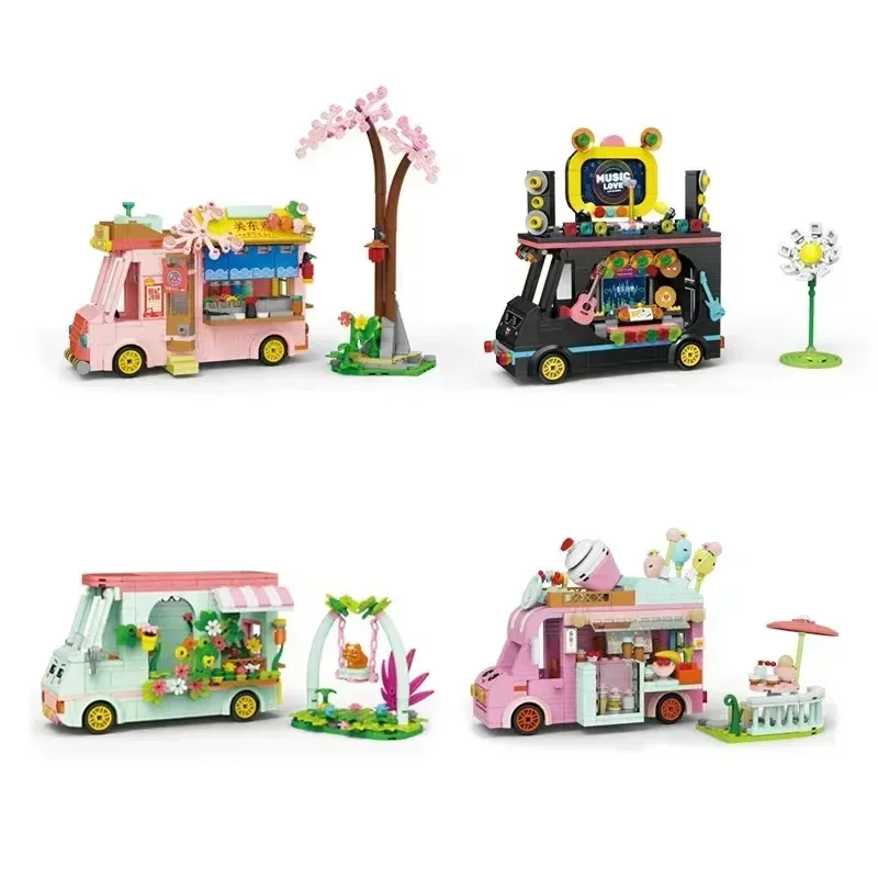 2044 2045 2046 2047 Kids Building Blocks Toys DIY Bricks Girls Puzzle Gift Snack Truck Model Boys Prensents