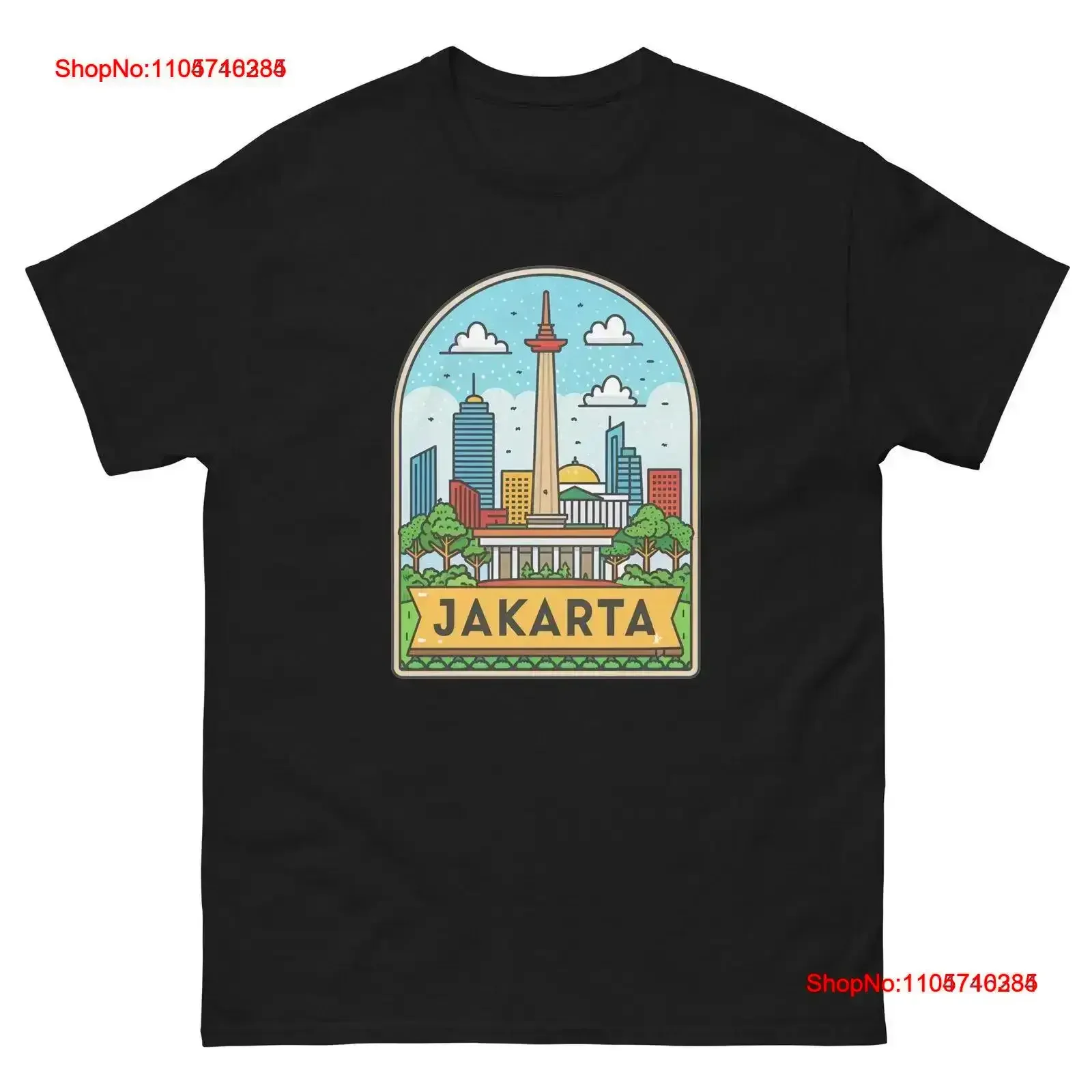 Jakarta World Travel Urban Area City T Shirt vintage Washed Slightly designer clothes homme graphic Comfortable vintage Washed