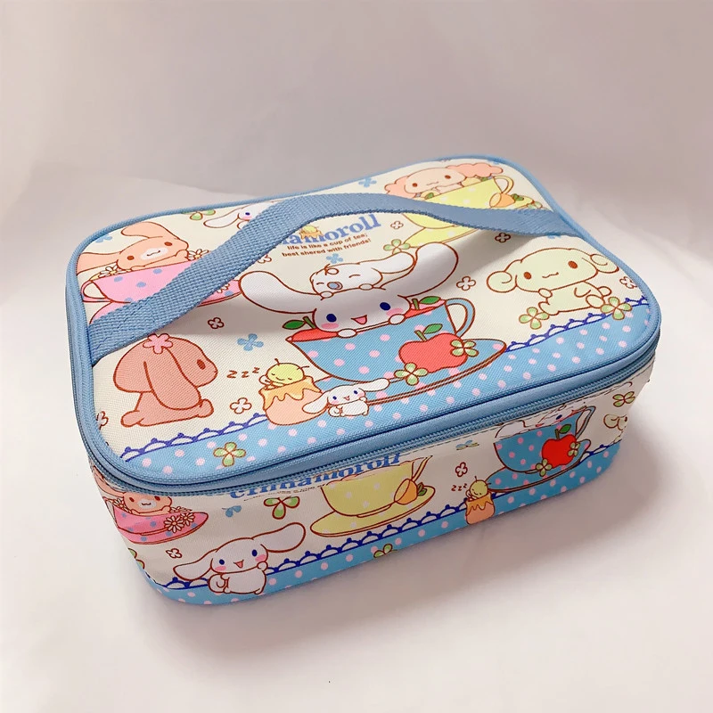 Sanrios Hello Kitty Cinnamonroll Cartoon Cute Lunch Box Bag Lunch Box Large Size Insulation Bag Large Capacity Storage Bag