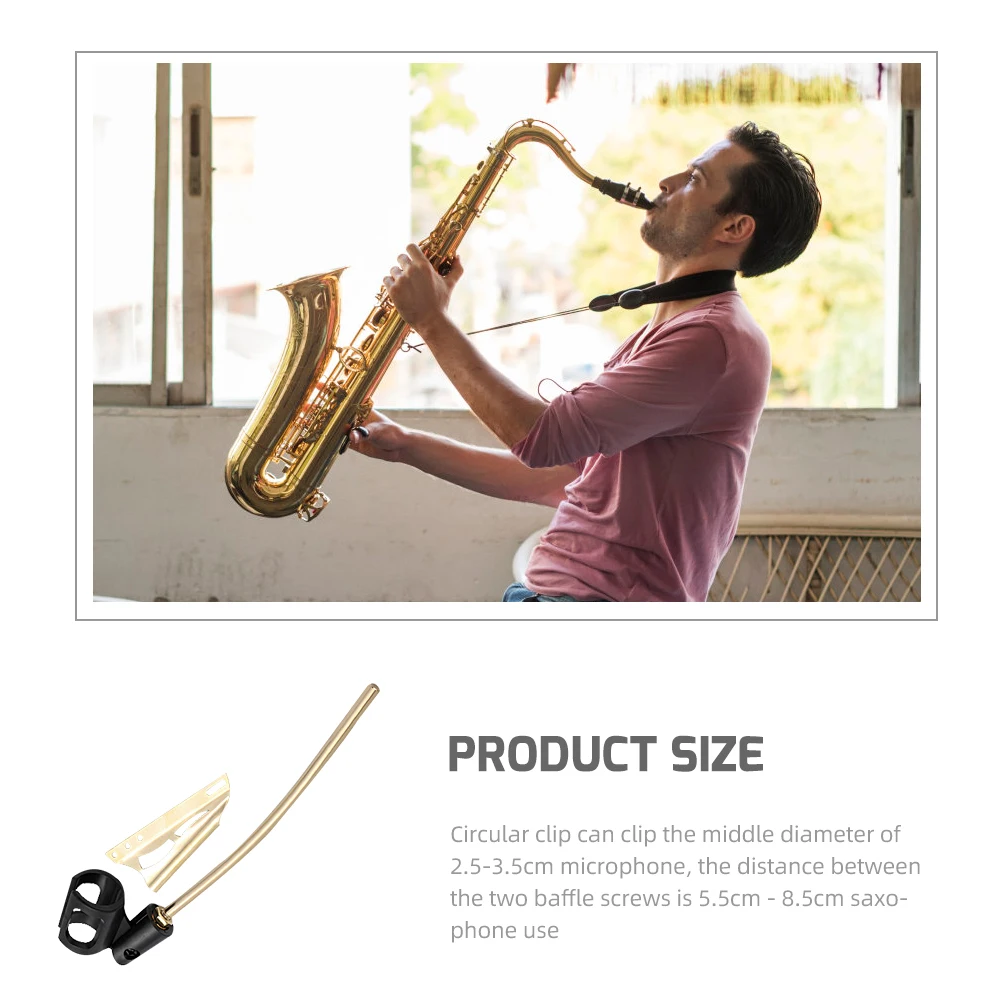 

1 set Creative Saxophone Microphone Clip Stand ABS Mic Holder Wireless Accessory Universal 2.5-3.5cm Diameter Circular for Music