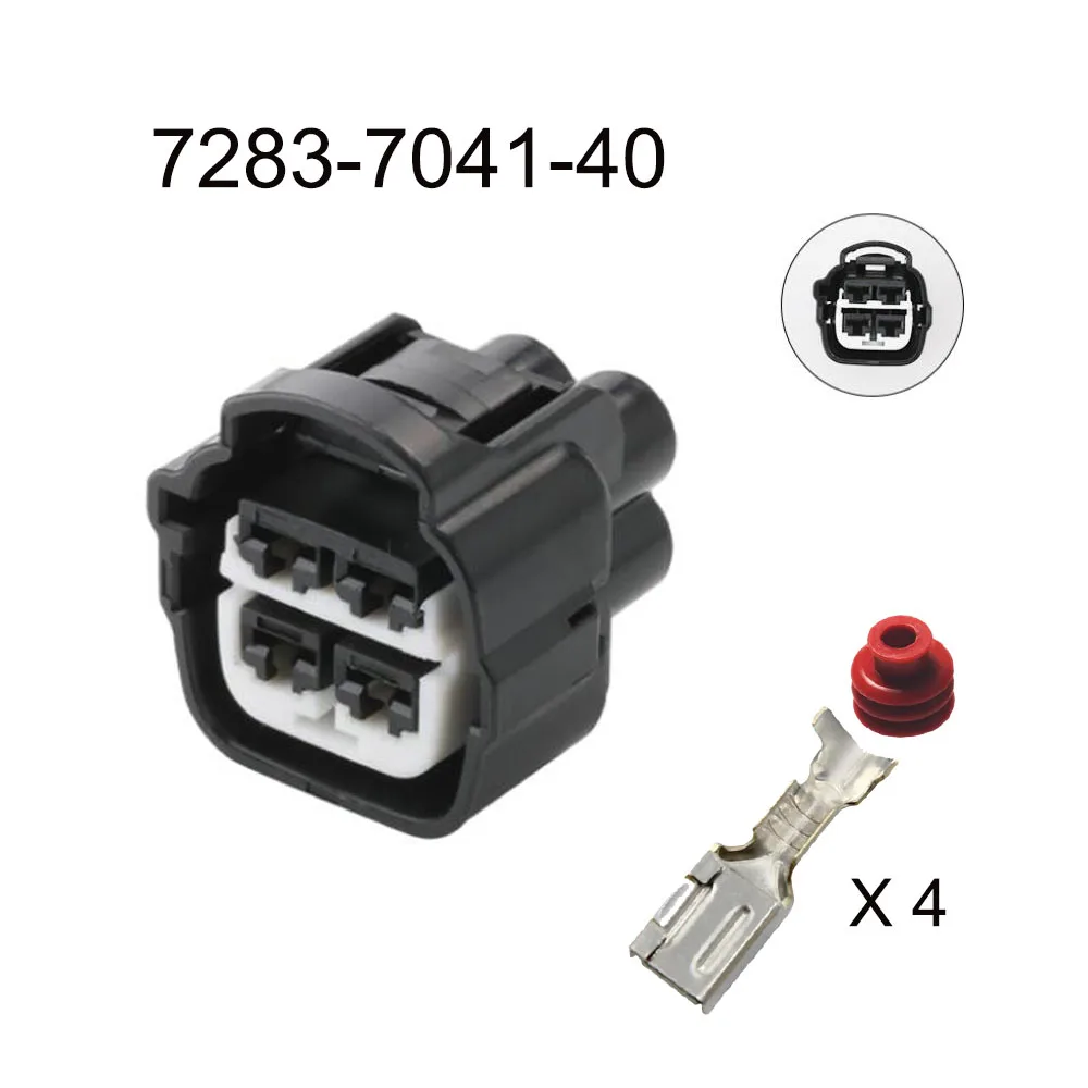 Imagem -03 - Conector Impermeável Automático Plugue Automotivo Soquete Masculino da Família Inclui o Selo Terminal Pin 7282704140 7283-7041-40 100set