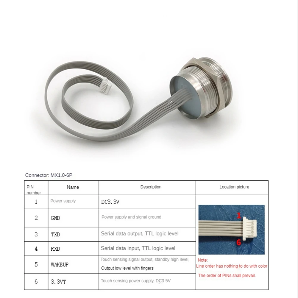 Imagem -06 - Circular Capacitância Fingerprint Module R503-s Cor Lâmpada Anel Impermeável 150 Fingerprint Identification