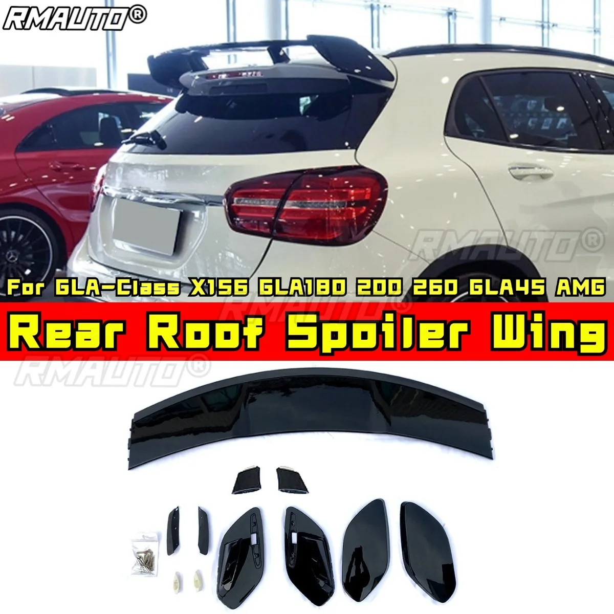 

Для Mercedes Benz GLA-Class X156 GLA180 200 260 GLA45 AMG Комплект кузова Задний спойлер на крышу Заднее крыло Автомобильные аксессуары