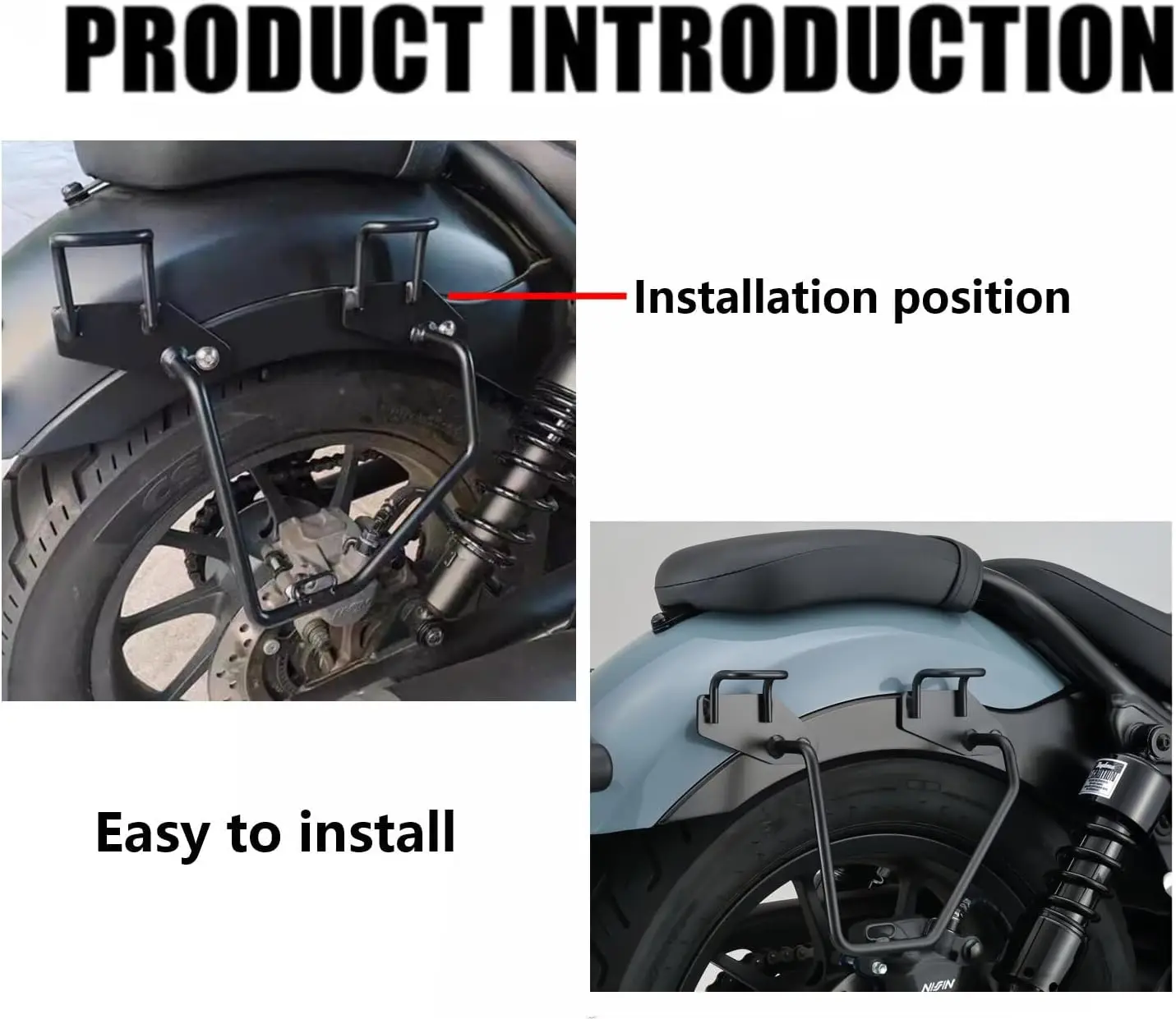 

'17-'25 Saddlebag Support Brackets for Honda Rebel CMX 500 300 250 Side Storage Bag Frame Bracket Holder Mount Bars 2017-2025