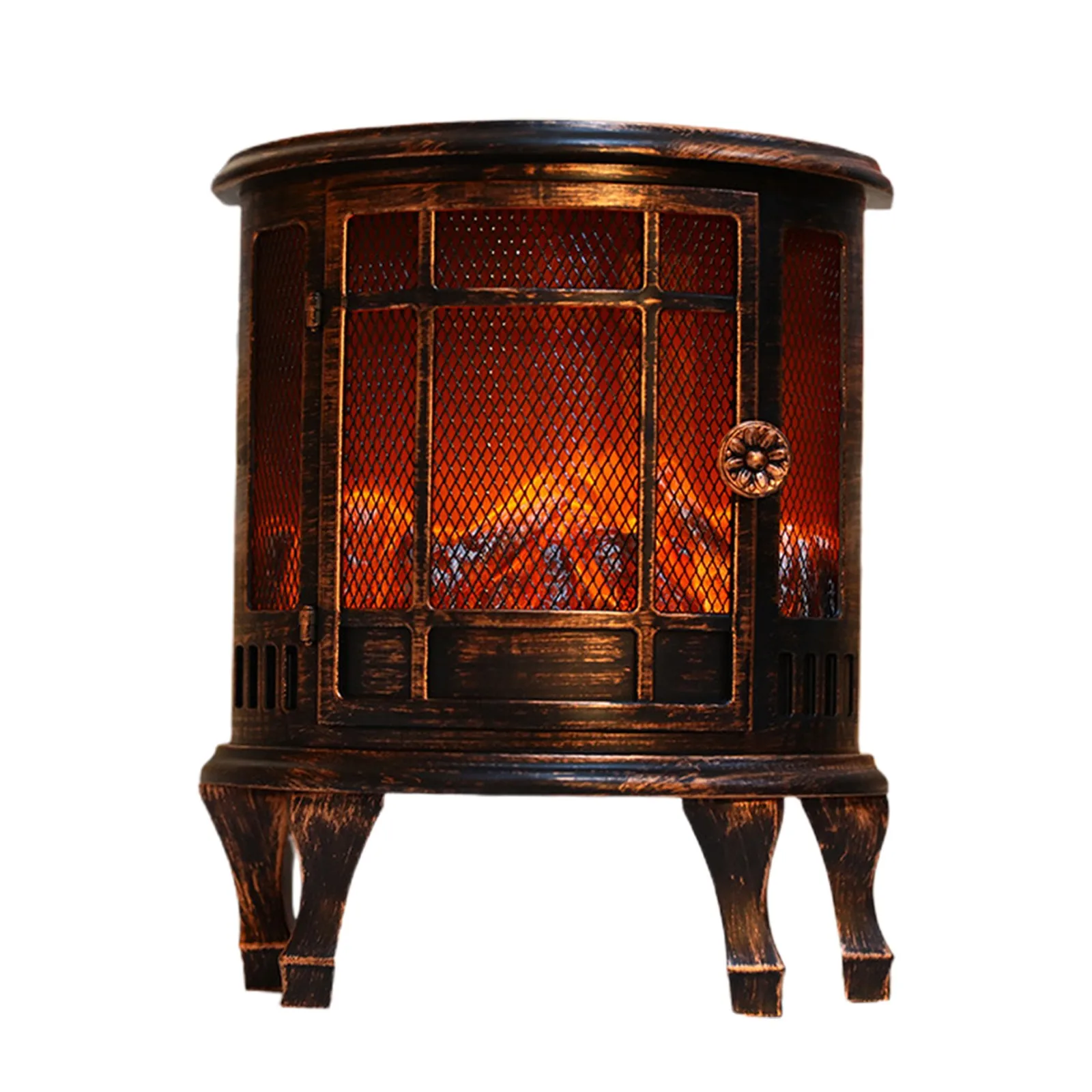Antique Decoration LED Lantern Simulation Flame Fireplace Lantern Lamp Waterproof Unique Vintage Brazier Decoration Lantern