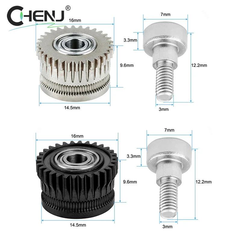 K1C الطارد والعتاد جميع الخيوط المعدنية محرك والعتاد ل Creality K1 / K1 ماكس الطارد والعتاد حزام النيكل مطلي صلابة عالية ارتداء