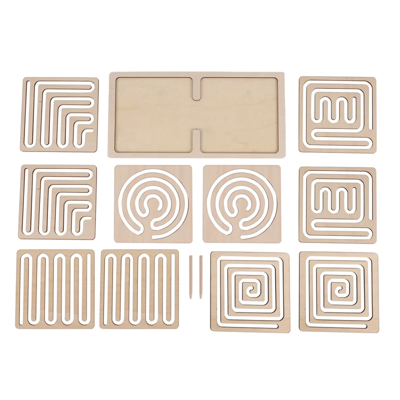 Wooden Maze Toy Left And Right Brain Development Maze Toy Maze Activity Board Pen Control Training Board