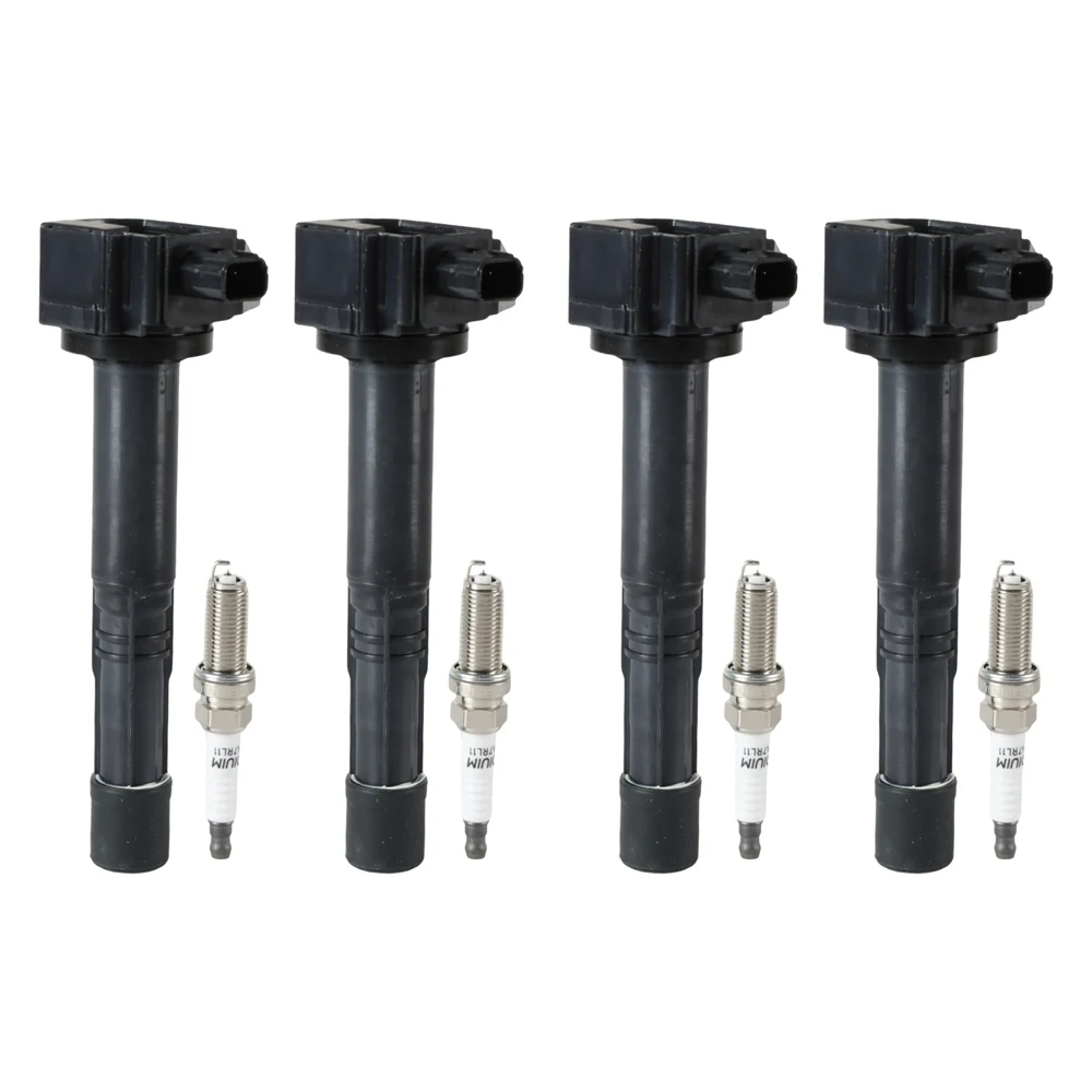 4pcs Ignition Coils + 4pcs Iridium Spark Plugs For Honda Accord CR-V Acura ILX TLX UF712 Ignition System Ignition Coil Wear Part