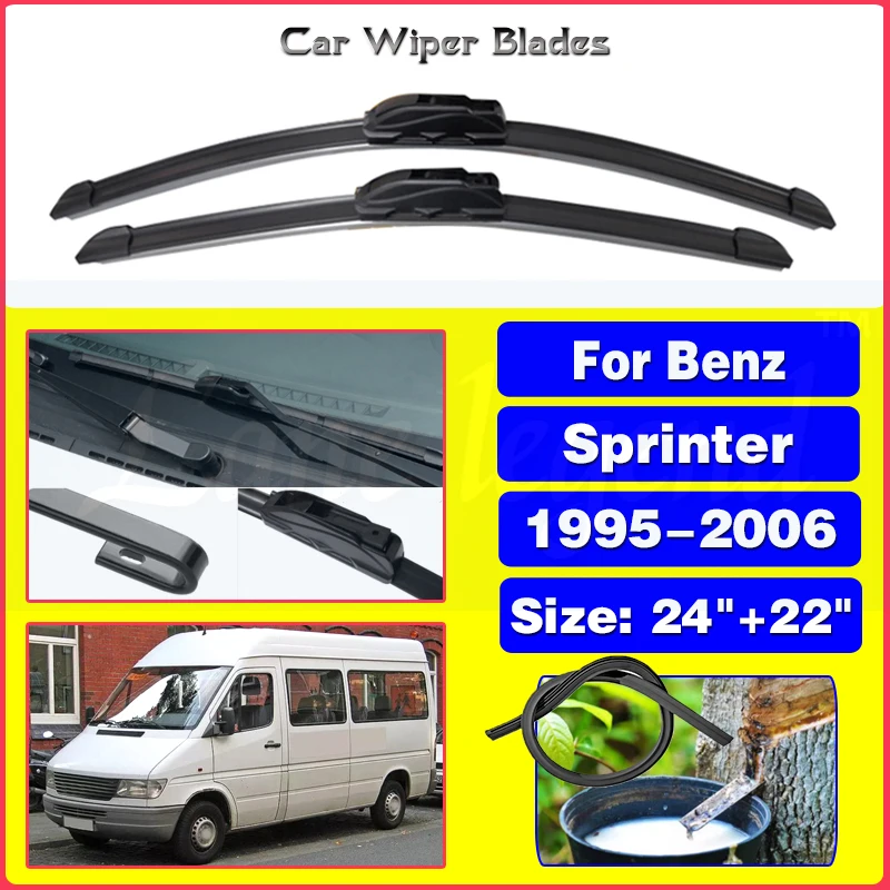 

Car Wiper Blades For Mercedes Benz Sprinter 1995 - 2006 Front Windscreen Windshield Wipers Blades Auto Accessories 2005 24"+22"