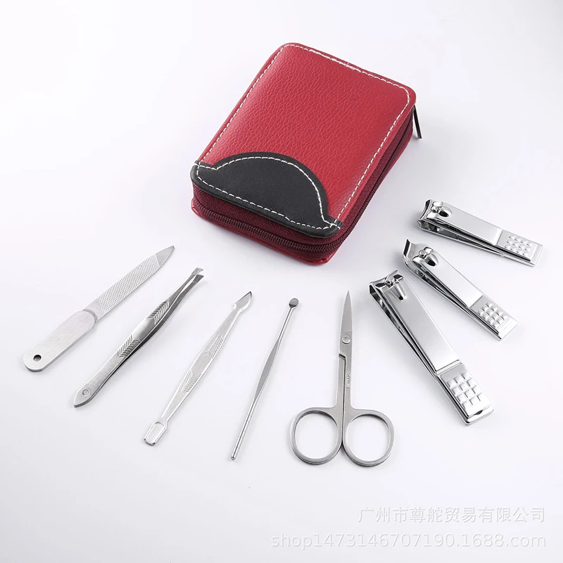 ステンレス鋼のネイルクリッパー,8個,カット,マニキュアアクセサリー