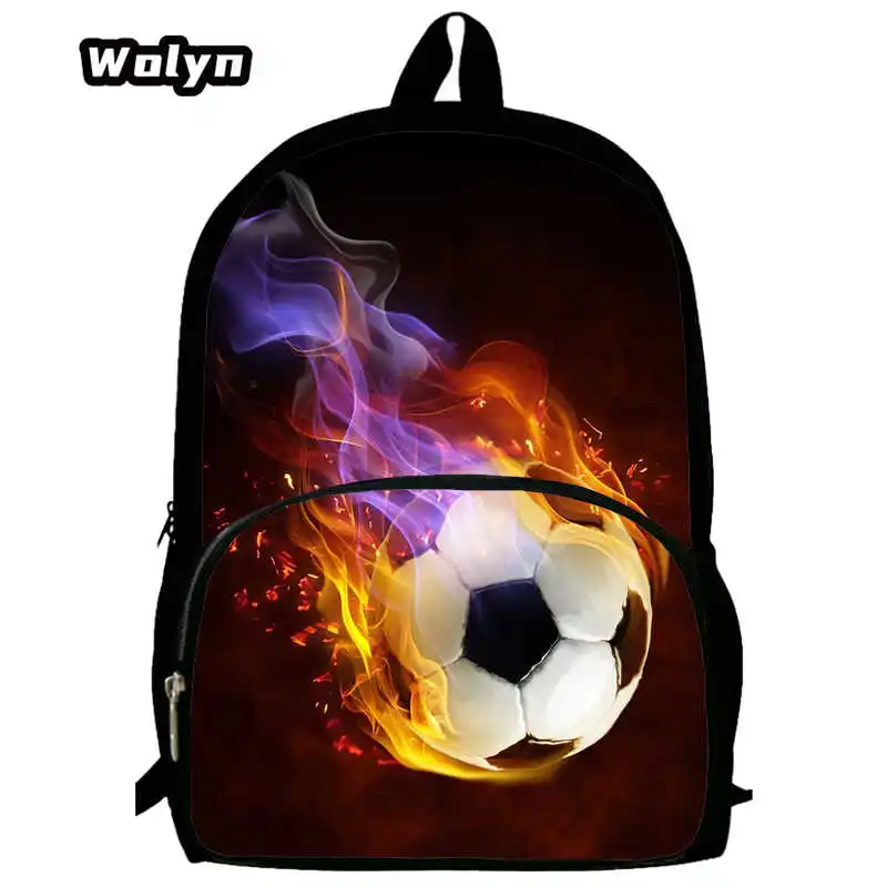 Fußball 3D-Druck Schul rucksack für Klasse 1-3, Cartoon Schult aschen für Jungen Mädchen, große Kinder Rucksack mit Fußball drucken