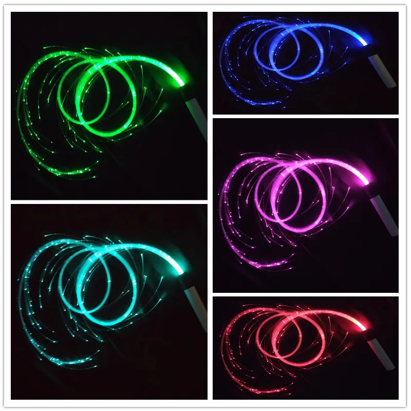 7 Colors In One Rechargeable Fiber Optic Dance Whip Pixel Flow Whip Rave Toy Light Up Whip for Party EDM Music Festival Show