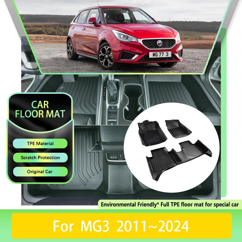 

Car Floor Mats For MG3 MG 3 Xross 2011 2012 2013~2024 Luxury Dirt-resistant Leather Pad TPE Rug LHD Foot Carpet Auto Accessories