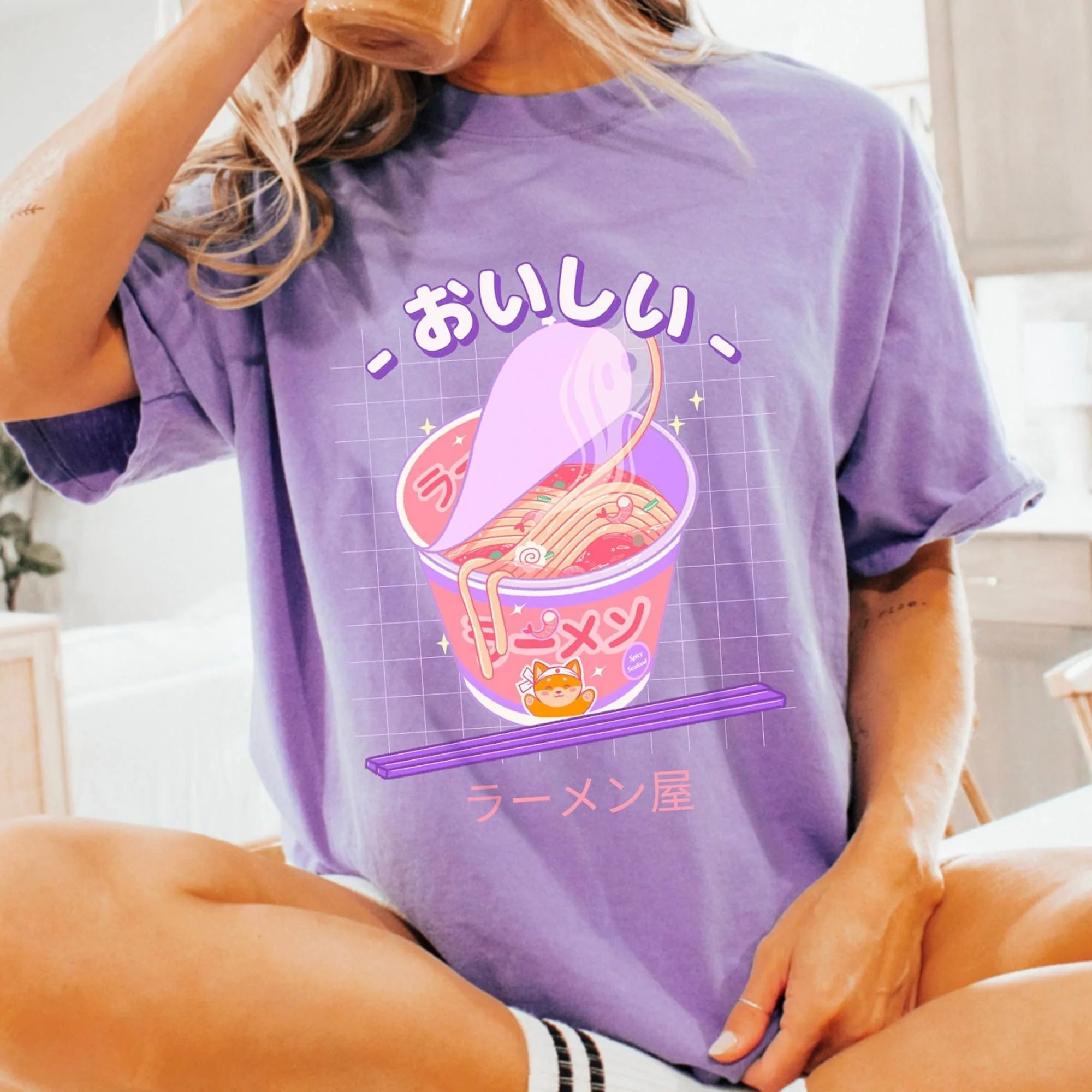 Pink Ramen T Shirt Anime Noodle Japanese Instant Kawaii Cute