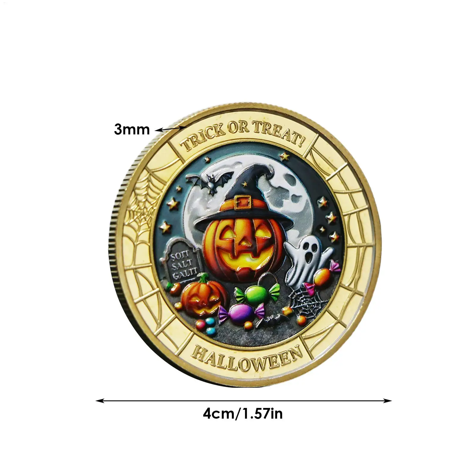 Collector Coin Halloween Trick Or Treat Coin Keepsake Collector Toys For Party Favor Souvenir Women Adult Men Home Kids view 6