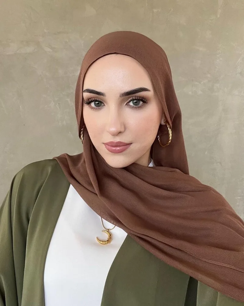 حجاب إسلامي ناعم من القطن الرايون للنساء ، وشاح رأس إسلامي ، عمامة نسائية ، شالات سادة ، وشاح رأس فيسكوز ،