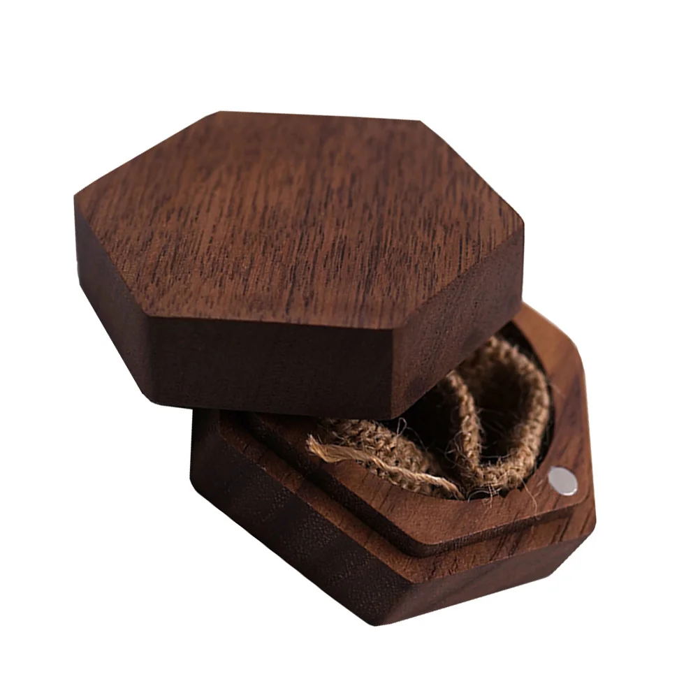 

Jewelry Box Packing Container Ring Minimalist Wooden Proposal Case Gift Material