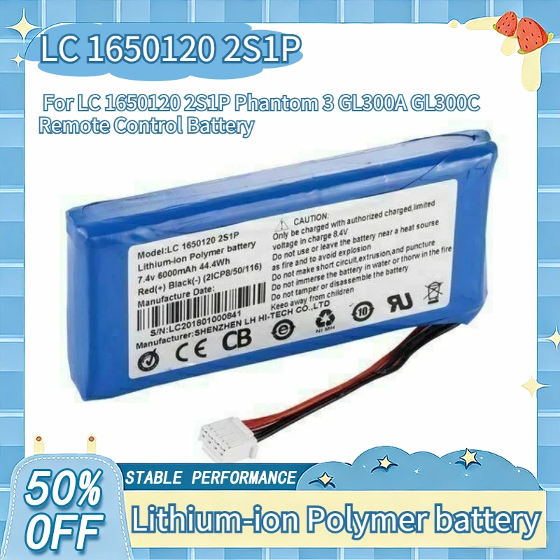 

Аккумулятор 6000 мАч 7.4В для пульта управления Phantom 3 GL300A GL300C (совместим с LC 1650120, 2S1P)