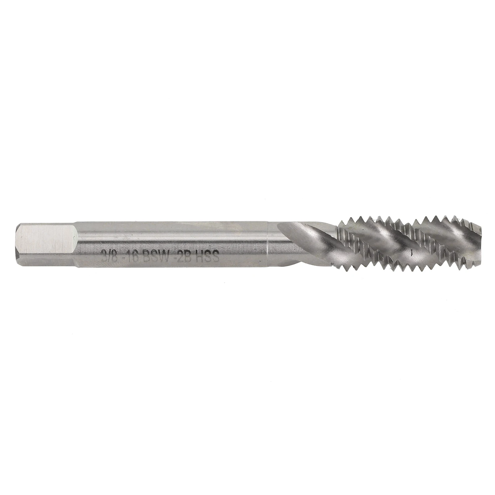 

3/8-16 High Speed Steel Uncoated Machine Spiral Flute Thread Tap Right Hand 3 Flutes For Processing Holes Hand Tools Silver