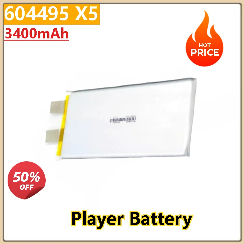 604495 X5 3400mAh Player Battery for FiiO FX5321 X7 Mark II  Player Battery Brand New High Quality