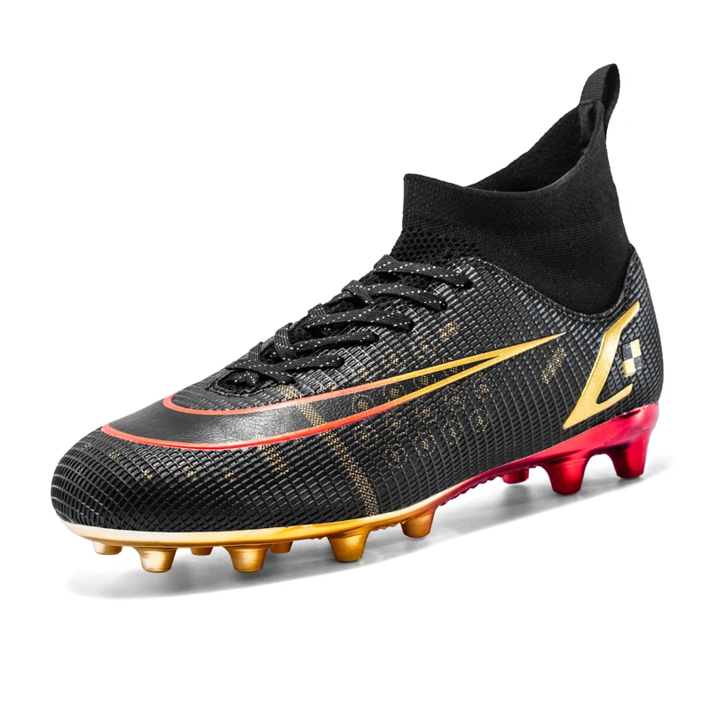 

Men's football shoes high tube electroplated football shoes youth adult outdoor sports training competition sports shoes