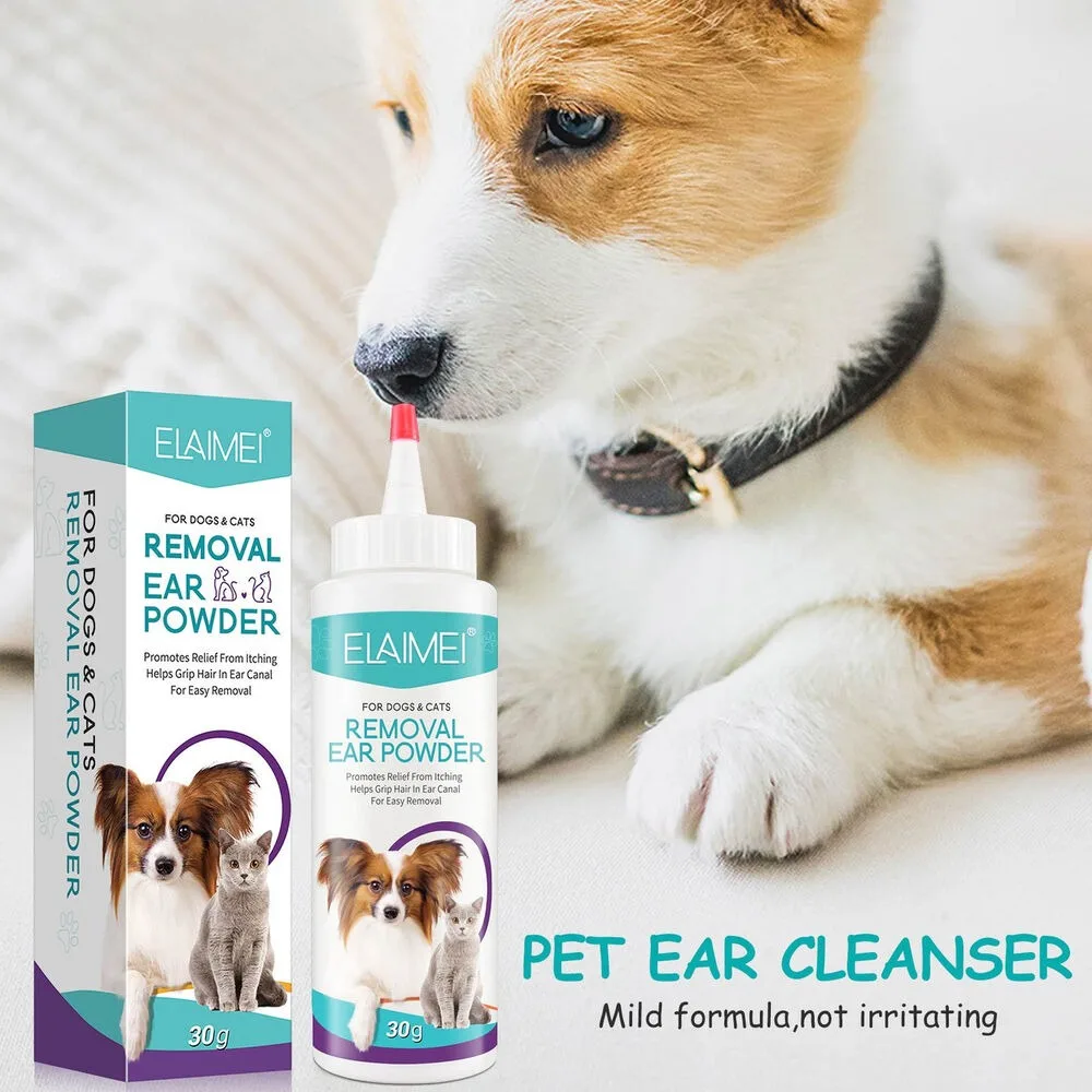 Pet Ear Powder for Dogs and Cats Pet Ear Health Care Easy to Remove Ear Hair